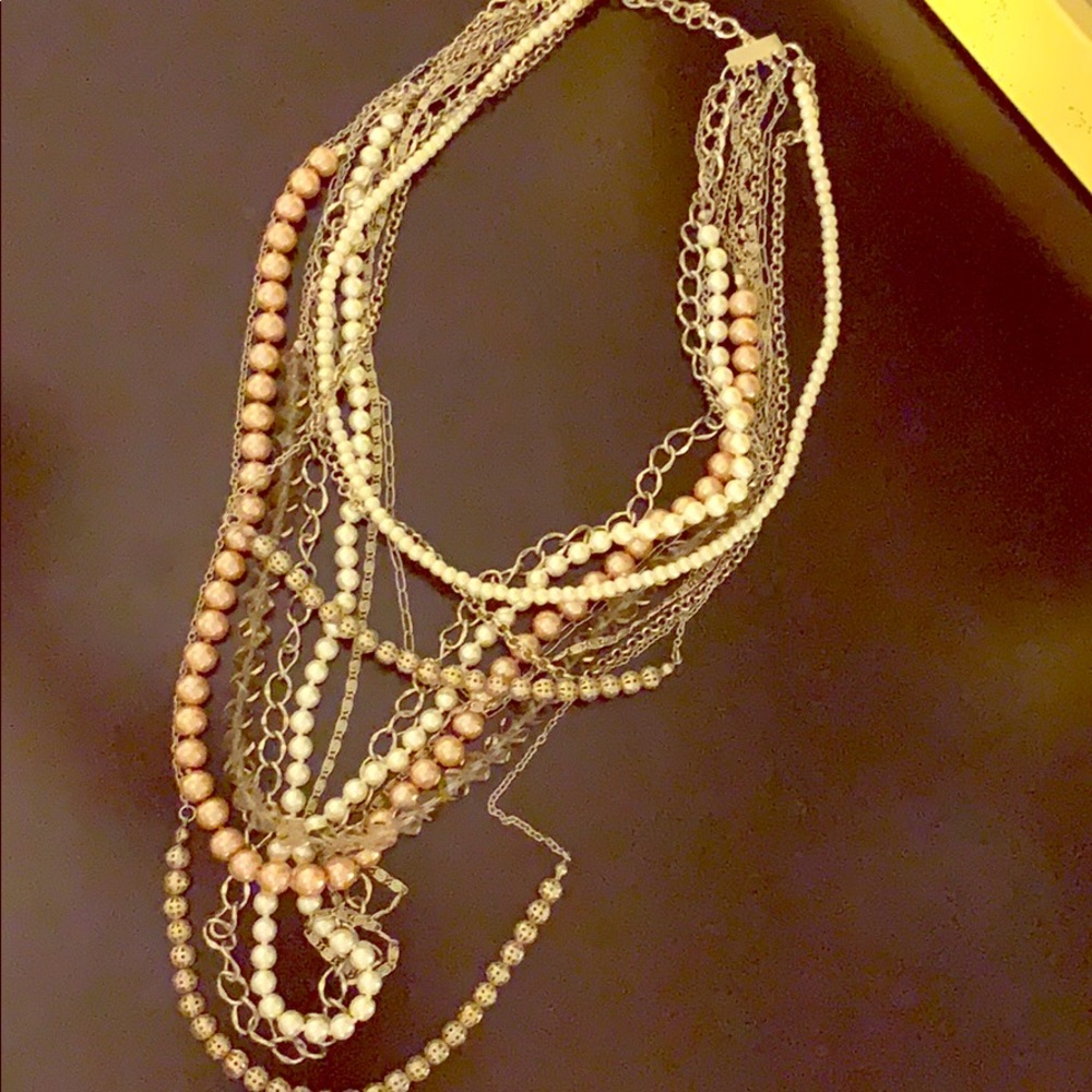 Multi chain statement necklace